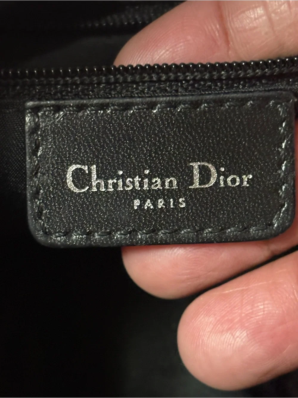 Dior Black Trotter Monogram Croissant Shoulder Bag